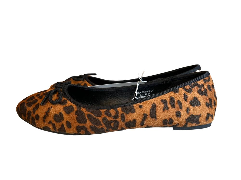 French Connection Round Toe Ballet Flats Leopard Print 9